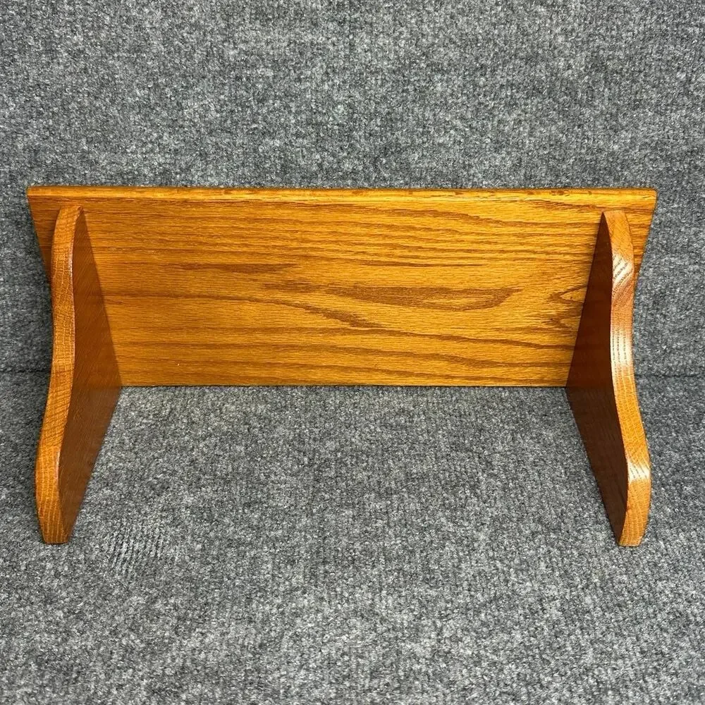 Vintage wooden handmade shelf 6x15 solid oak curved corbel brackets cottage
